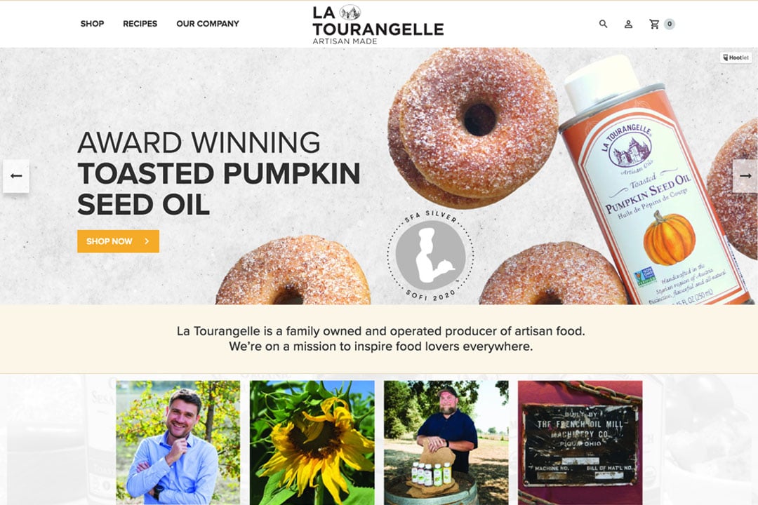 oil food website design