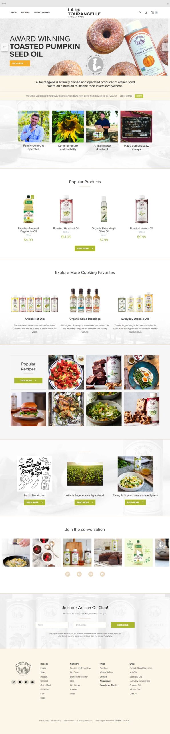 oil food website design